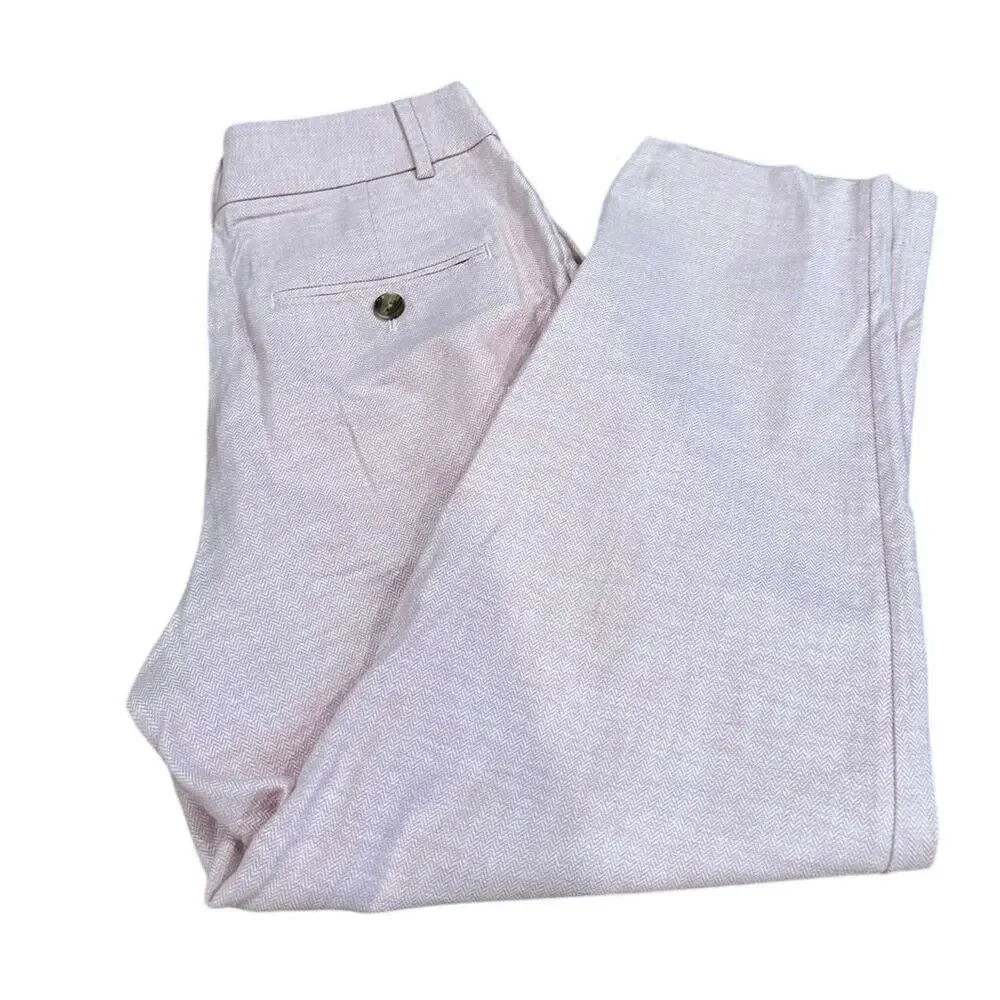 Banana Republic Linen Herringbone Pleated Pant